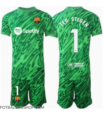Barcelona Ter Stegen #1 Brankářské Dětské Venkovní Dres 2024-25 Krátký Rukáv (+ trenýrky)